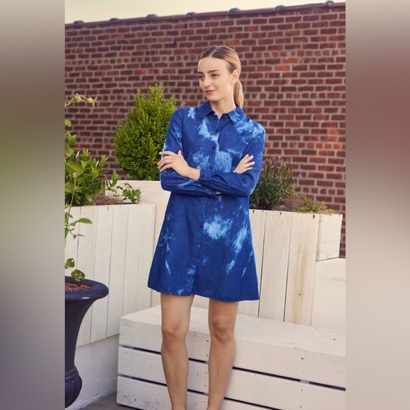 NWT 209 wst 38 new york dress, size small , blue tiedie, gameday dress - Picture 1 of 4